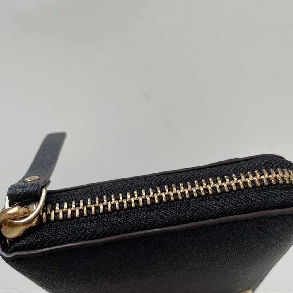 Kate Spade New York Laurel Way Neda Saffiano Leather Zip Around Black Wallet